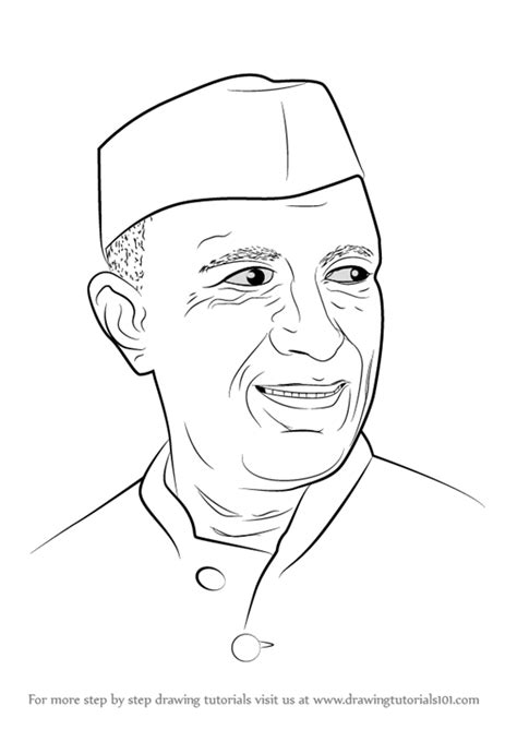 Learn How To Draw Jawaharlal Nehru Politicians Step By Step Drawing