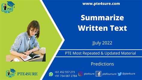 PTE Summarize Written Text PTE Predictions PTE SWT July 2022 PTE