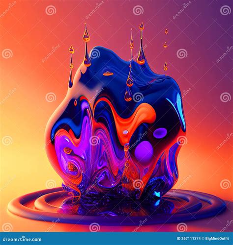 Liquid Splash Ai Generative Abstract Shape Stock Illustration