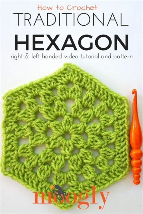 Learn How To Crochet The Traditional Hexagon Motif On Moogly Video