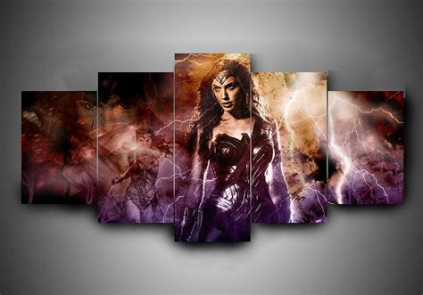 Wonder Woman Dc 5 Panel Canvas Art Wall Decor Canvas Storm
