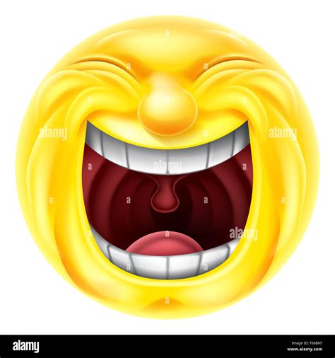 A Very Happy Cartoon Emotion Emoji Icon Laughing Hysterically Stock