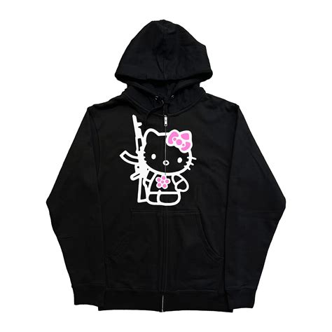 Hello Kitty Zip Up Hoodie Y2k Sweatshirt With Ak Etsy