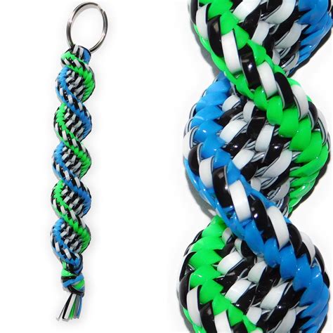 Black/White, Neon Green & Neon Blue KeyChain | Ngozi-Grace | Blue keychain, Plastic lace, Black ...