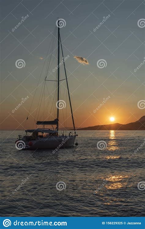 Golden Sunset At Adriatic Sea Stock Image Image Of Sunset Dalmatia