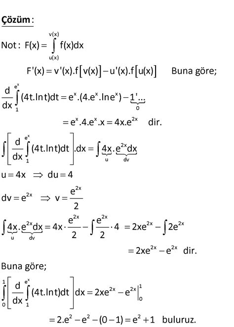 Belirli integralin türevi İntegralin Türevi