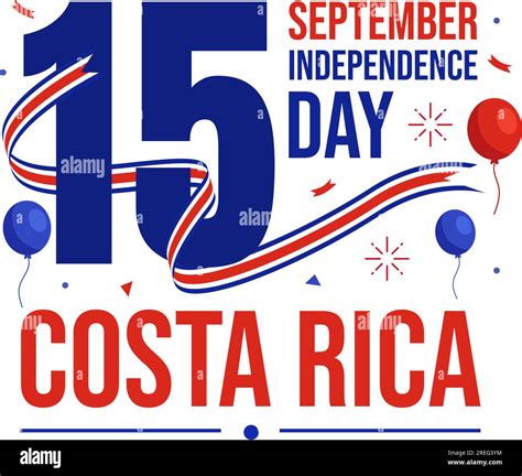 Happy Independence Day Of Costa Rica Vector Illustration On September