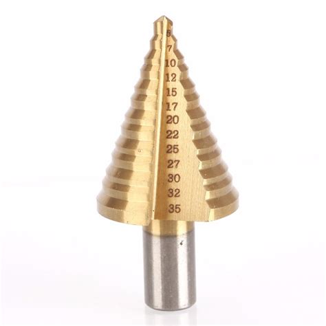 Hss Step 5 35mm 13 Steps Cone Drill Bit Cutter Taper Triangular Shank Tool 235203 In Drill Bits