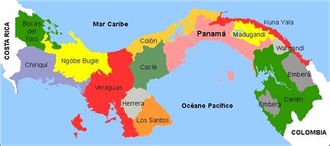 Mapa De Panam Con Los Nombres