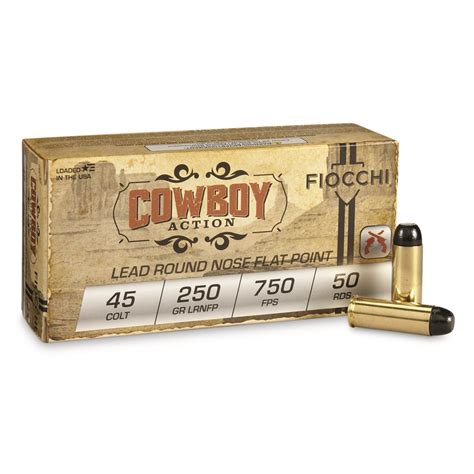 Fiocchi Cowboy 45 Colt Lrnfp 250 Grain 50 Rounds 214247 45