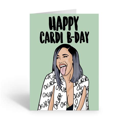 Cardi B Birthday Card Rapper A6 Greeting Card Etsy France Carte