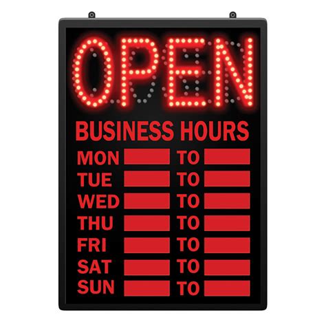 Message Boards Led Open Closed Sign With Business Hours