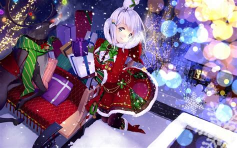 Fondos De Pantalla 1680x1050 Px Anime Navidad Vestir Regalo Niña