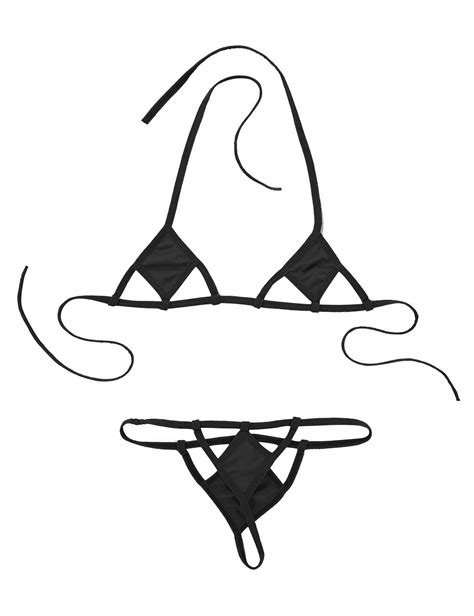 Buy Iefiel Women Sexy Halter Neck Swimsuit Hollow Micro G String Bikini Sexy Lingerie Set 2