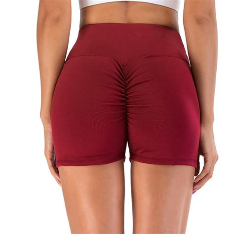 cross1946 sexy women high waisted workout gym booty yoga shorts sports ruched butt lifting