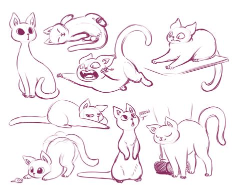 Cute Cat Poses Drawing Desdee Lin