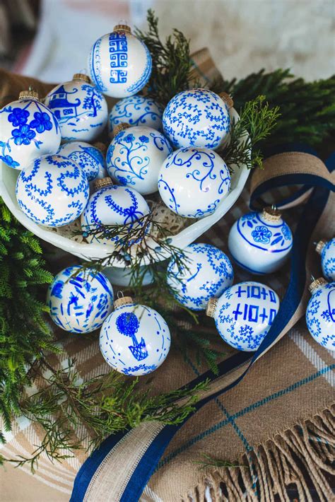 How To Make Unique Blue And White Chinoiserie Ornaments Tutorial