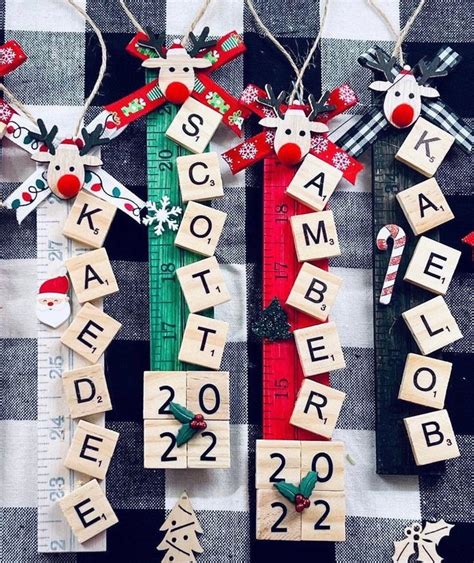 Scrabble Personalized Christmas Ornament Wooden Tile Etsy In 2023