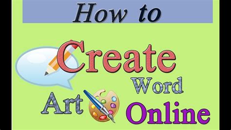 How To Create A Word Art Online Youtube