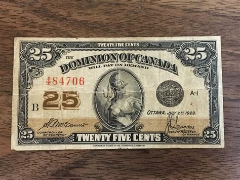 25 Cent Bill Canada 1923 Shinplaster Schmalz Auctions