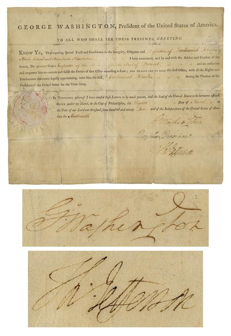 √ George Washington Autograph For Sale