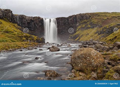 Beautiful Gufufoss Waterfall Stock Photo Image Of Beautiful Power