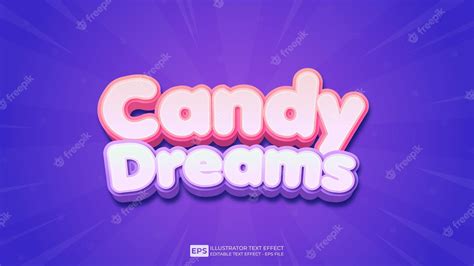 premium vector vector 3d text candy dreams editable text effect font