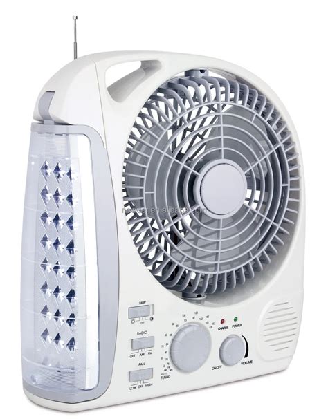 Multi Function 8 Inch Rechargeable Table Fan With Led Light And Radio Buy Rechargeable Table