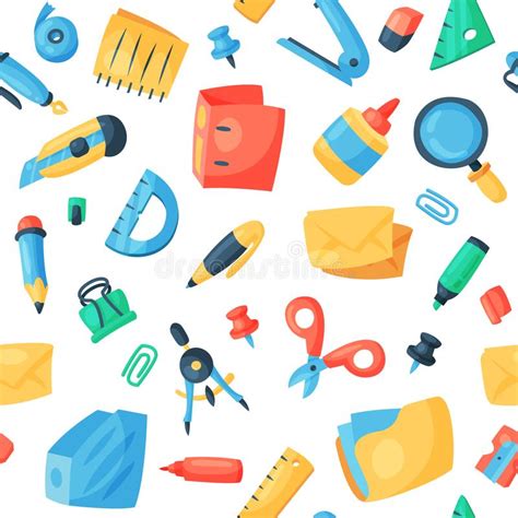 Stationery Icons Office Supply Vectorschool Tools And Accessories Set