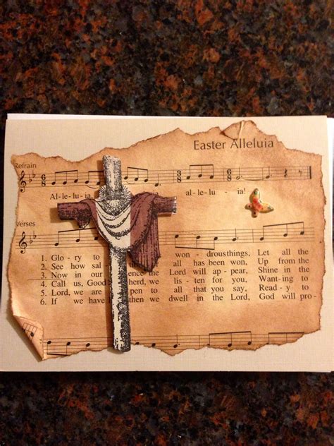 Handmade Easter Cardcrossreligiousvintage Song Book Rickis