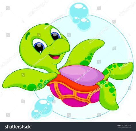 Happy Sea Turtle Cartoon Stock Illustration 170401784 Shutterstock