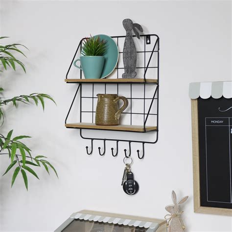 Our bathroom storage & organization category offers a great selection of shelves and more. Black wire metal wall shelves hook storage kitchen ...
