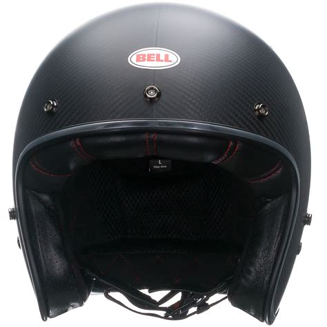 Bell Custom 500 Carbon Matte Deluxe Motorcycle Helmet Open Face
