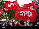 Flags of the SPD, Social Democratic Party of Germany, on the CSD ...