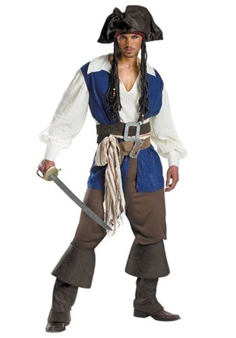 Pirates Of The Caribbean Deluxe Captain Jack Sparrow Mens Costume