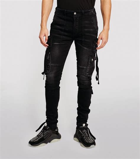 Amiri Black Cargo Skinny Jeans Harrods Uk