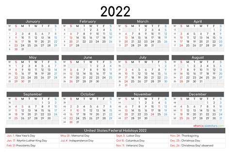Free 2022 Government Calendar