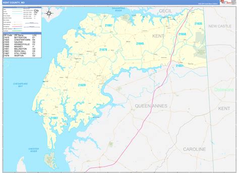 Kent County Md Zip Code Maps Basic