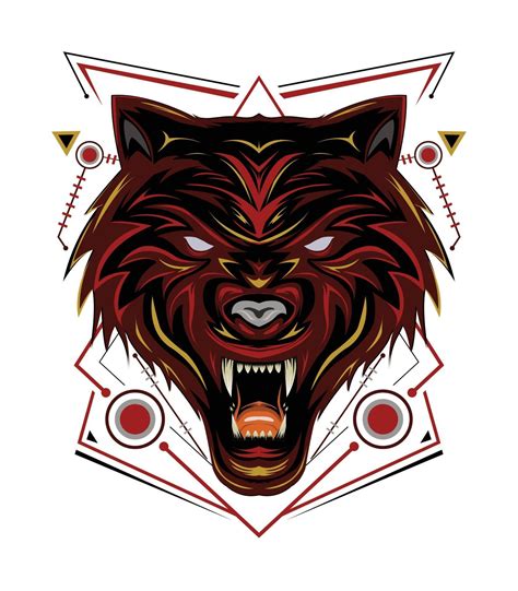 Red Wolf Logo Wolves Vector Head Wolf Illustration For T Shirt Wall Decoration Phone Case