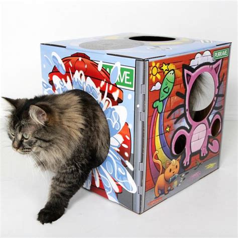 Kitty Cardboard Designer Boxes Condosplayhouses For Cats Etsy