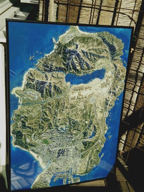 A Friend Printed The Gta V Map And Today We Put It In A Frame Gtaa