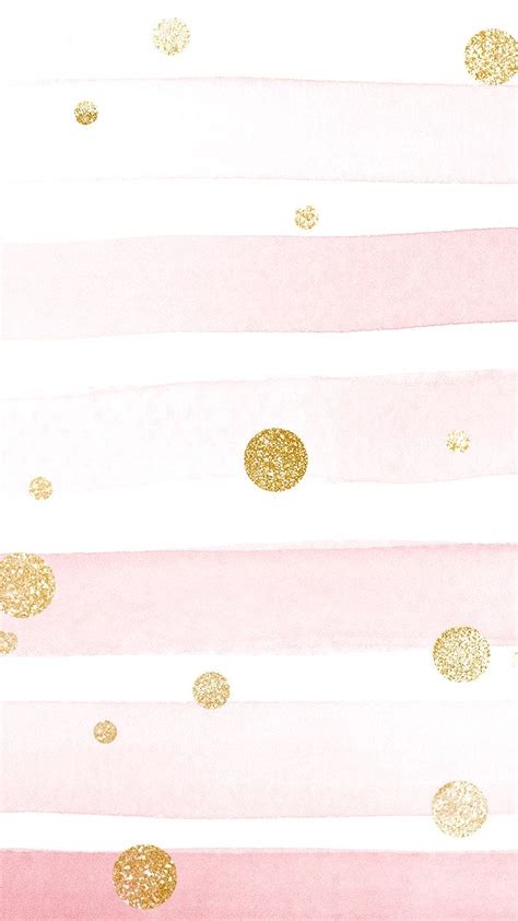 Gold Dotted Pattern On A Pink Stripes Background Free Image By