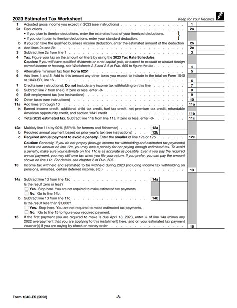 What Is Irs Form 1040 Es Guide To Estimated Income Tax Bench