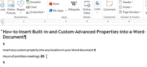 How To Insert Built In And Custom Advanced Properties Into A Word Document