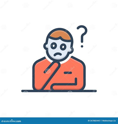 Color Illustration Icon For Considered Ponder And Consider Stock