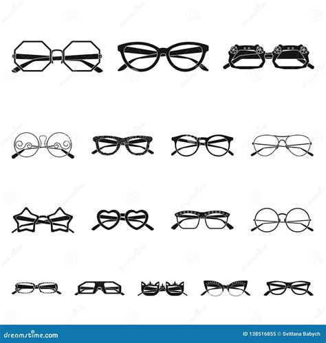 Vector Design Of Glasses And Sunglasses Icon Collection Of Glasses And Accessory Stock Vector