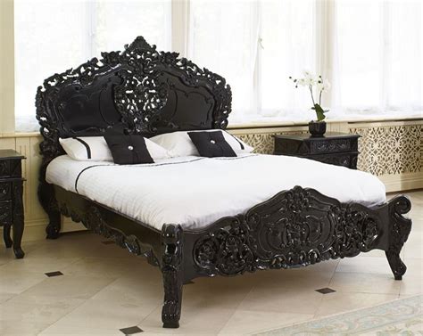 French Rococo Bed In Black — The Rococo Bed By Riviera Home French