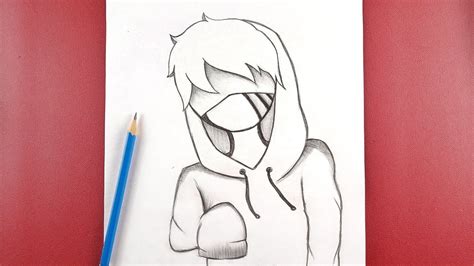 How To Draw Anime Boy Wearing A Mask And Hoodie Easy Drawing Youtube