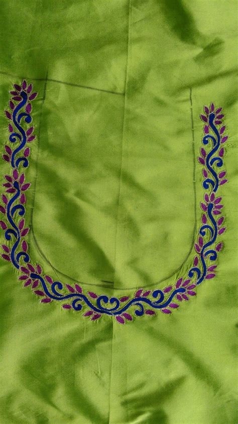 Simple Back Neck Work Hand Embroidery Lookmomimontheinternet