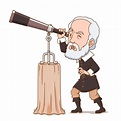 Cartoon character of Galileo the astronomer. 5005398 Vector Art at Vecteezy